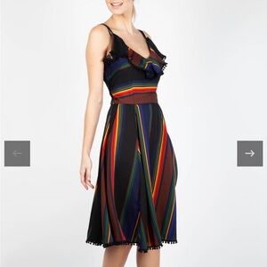 Voodoo Vixen Adelyn Striped fit and flare dress